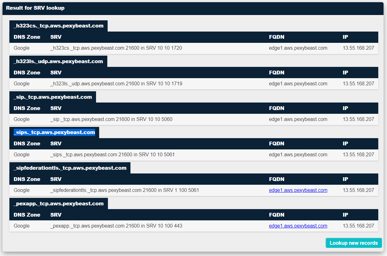 Pexip DNS Checker