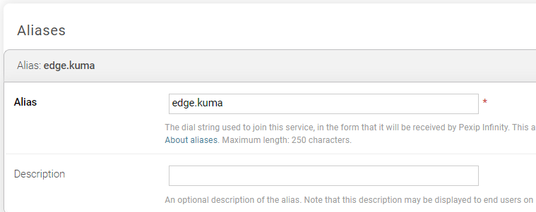 Test Call Alias Configuration